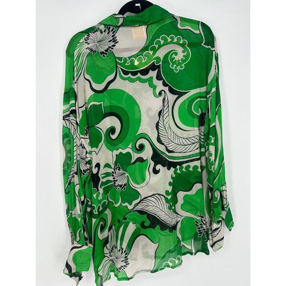 CIN CIN Solace Button Up Shirt In Green NWT - Picture 6 of 8